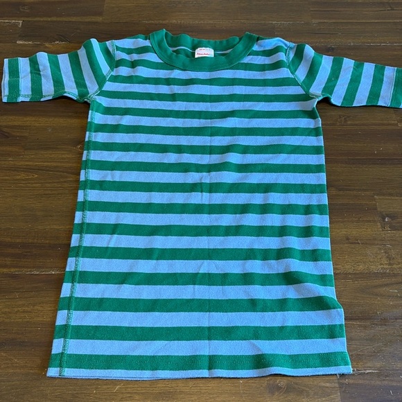 Hanna Andersson Striped Pajama Top Blue Green Boys 12 - Picture 1 of 3